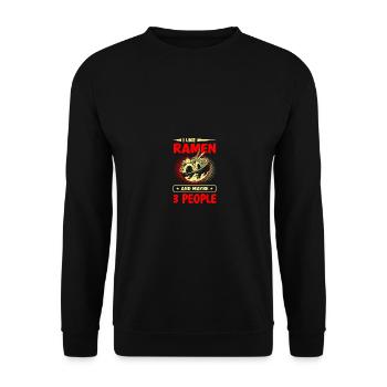 I Like Ramen And Maybe 3 People Noodle Anime - Unisex Sweatshirt - black - Front - Alina (178cm) & Michal (187cm)