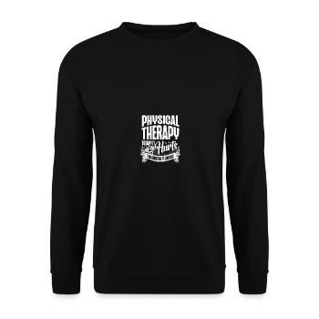 Today It Hurts Tomorrow It Works Funny Physical - Unisex Sweatshirt - black - Front - Alina (178cm) & Michal (187cm)