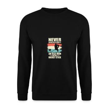 Husband Father Ice Hockey Coach Dad Ice Hockey - Unisex Pullover - Schwarz - Vorne - Alina (178cm) & Michal (187cm)