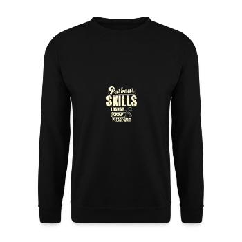 Parkour skills freerunning jumping - Unisex Sweatshirt - black - Front - Alina (178cm) & Michal (187cm)