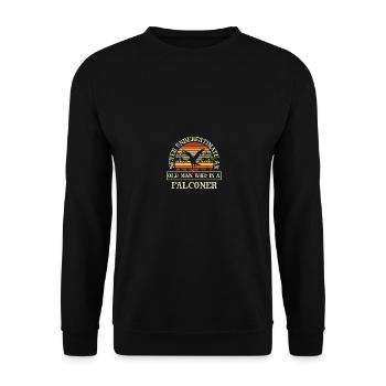 Ne sous-estimez jamais un vieil homme qui est fauconnier - Sweat-shirt Unisexe - noir - Devant - Alina (178cm) & Michal (187cm)