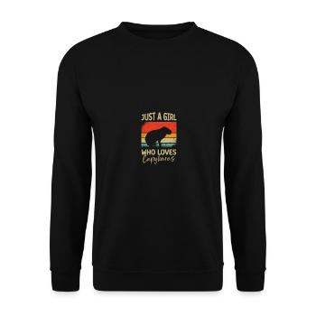 Funny Just A Girl Who Loves Capybaras Rodent - Unisex Pullover - Schwarz - Vorne - Alina (178cm) & Michal (187cm)