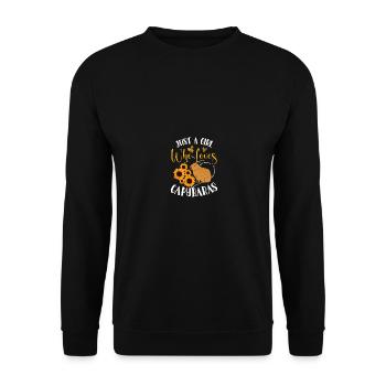 Funny Just A Girl Who Loves Capybaras Rodent - Unisex Pullover - Schwarz - Vorne - Alina (178cm) & Michal (187cm)