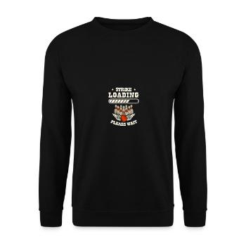 Strike Loading Please Wait Funny Bowling - Unisex Pullover - Schwarz - Vorne - Alina (178cm) & Michal (187cm)