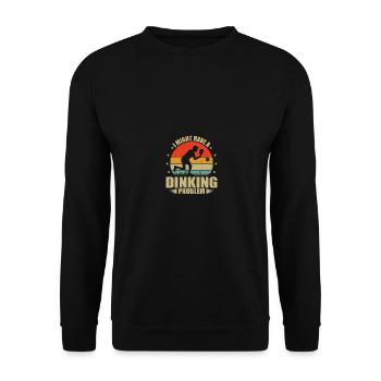 I Have A Dinking Problem Funny Dink Pickleball - Unisex Sweatshirt - black - Front - Alina (178cm) & Michal (187cm)