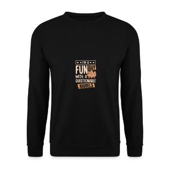 Je suis un gars amusant avec des morilles douteuses drôles - Sweat-shirt Unisexe - noir - Devant - Alina (178cm) & Michal (187cm)