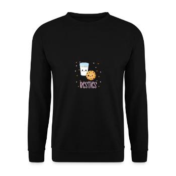 Besties milk and cookies sweet treats baked - Unisex Pullover - Schwarz - Vorne - Alina (178cm) & Michal (187cm)