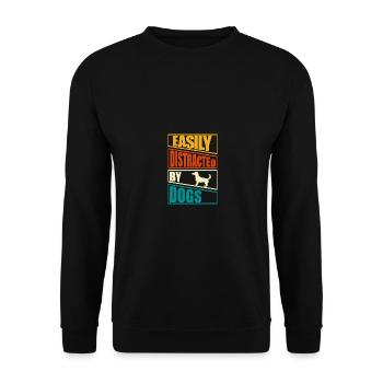 easily distracted by dogs - Unisex Pullover - Schwarz - Vorne - Alina (178cm) & Michal (187cm)