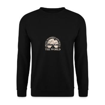 Reate Memories and Travel the World Camping - Unisex Sweatshirt - black - Front - Alina (178cm) & Michal (187cm)