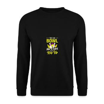 Bowling Oui je fais du bowling comme une fille essaie de suivre - Sweat-shirt Unisexe - noir - Devant - Alina (178cm) & Michal (187cm)