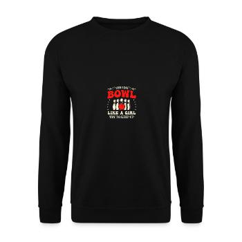 Bowling Oui je fais du bowling comme une fille essaie de suivre - Sweat-shirt Unisexe - noir - Devant - Alina (178cm) & Michal (187cm)
