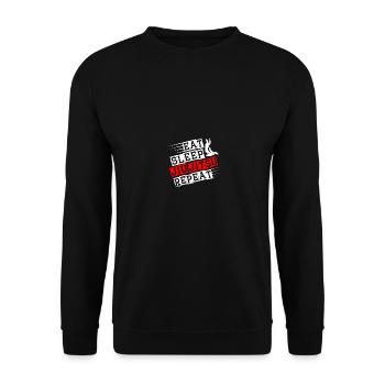 Manger Dormir Jiu Jitsu Répéter Jiu Jitsu Drôle BJJ - Sweat-shirt Unisexe - noir - Devant - Alina (178cm) & Michal (187cm)