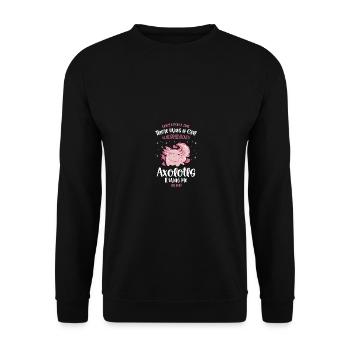 A Girl Who Loves Axolotls Kawaii Axolotl Lovers - Unisex Pullover - Schwarz - Vorne - Alina (178cm) & Michal (187cm)
