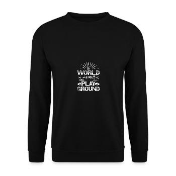 The World is My Playground discover Escapism - Unisex Sweatshirt - black - Front - Alina (178cm) & Michal (187cm)