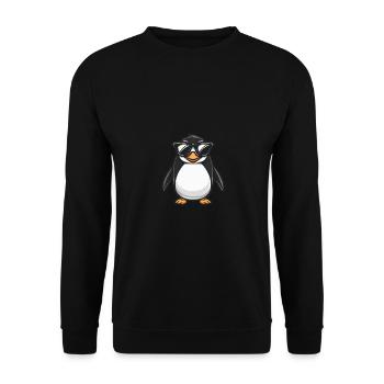 Pinguin Cool Tier - Unisex Pullover - Schwarz - Vorne - Alina (178cm) & Michal (187cm)