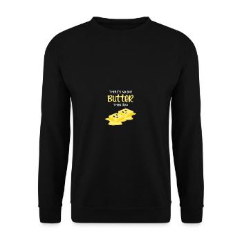 Butter as you check and foodie gift - Unisex Sweatshirt - black - Front - Alina (178cm) & Michal (187cm)