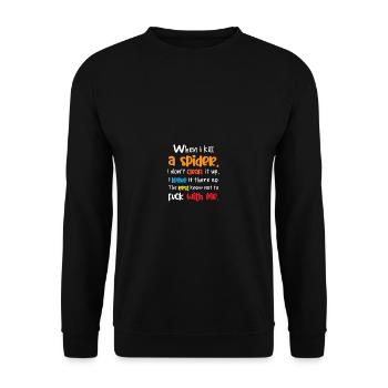 Spider Kills Funny and Joker Gift - Unisex Sweatshirt - black - Front - Alina (178cm) & Michal (187cm)
