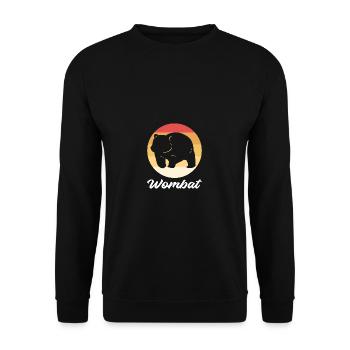Wombat bei Sonnenuntergang. Zookeeper. Geschenk - Unisex Pullover - Schwarz - Vorne - Alina (178cm) & Michal (187cm)