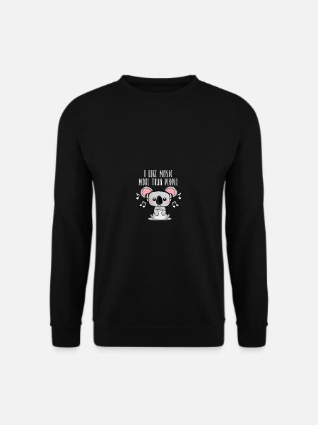 Ich mag Musik Musiker Gift - Unisex Pullover - Schwarz