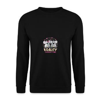 Coherence Gaming Time Gamer Gift - Unisex Sweatshirt - black - Front - Alina (178cm) & Michal (187cm)