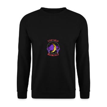 Mondkind Astrologe Gift - Unisex Pullover - Schwarz - Vorne - Alina (178cm) & Michal (187cm)