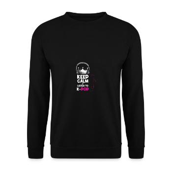 Hören Sie K-Pop Kpop fan. Geschenk - Unisex Pullover - Schwarz - Vorne - Alina (178cm) & Michal (187cm)