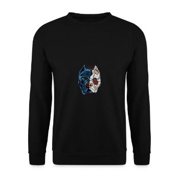 Pitbull robot chien parent. Cadeau - Sweat-shirt Unisexe - noir - Devant - Alina (178cm) & Michal (187cm)