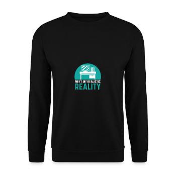 Realistic Reality Office Worker Gift - Unisex Sweatshirt - black - Front - Alina (178cm) & Michal (187cm)