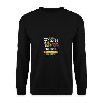 Stoppen Sie, wenn Sie fertig sind Engagierte oder - Unisex Pullover - Schwarz - Vorne - Alina (178cm) & Michal (187cm)