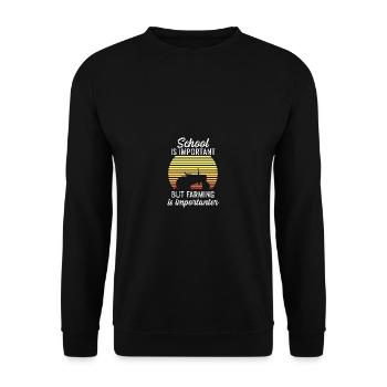 Die Landwirtschaft ist wichtiger Bauernhofinhaber - Unisex Pullover - Schwarz - Vorne - Alina (178cm) & Michal (187cm)