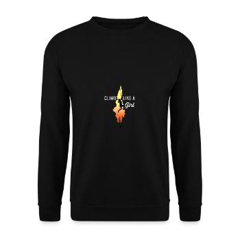Klettere wie Mädchen Athlet Gift - Unisex Pullover - Schwarz - Vorne - Alina (178cm) & Michal (187cm)