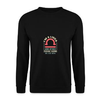 Fake News Open Person Gift - Unisex Sweatshirt - black - Front - Alina (178cm) & Michal (187cm)