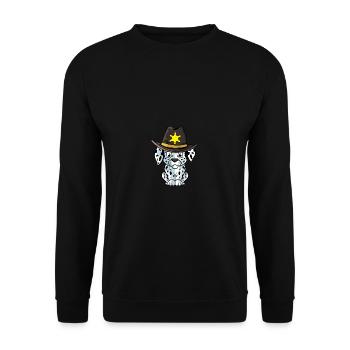 Sheriff Dalmatian Patrol Officer Gift - Unisex Sweatshirt - black - Front - Alina (178cm) & Michal (187cm)