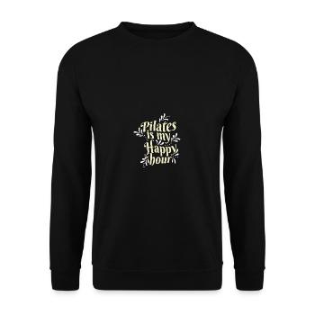 Meine Happy Hour Yogalehrer Gift - Unisex Pullover - Schwarz - Vorne - Alina (178cm) & Michal (187cm)
