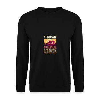 African Wilderness Zoologist Gift - Unisex Sweatshirt - black - Front - Alina (178cm) & Michal (187cm)