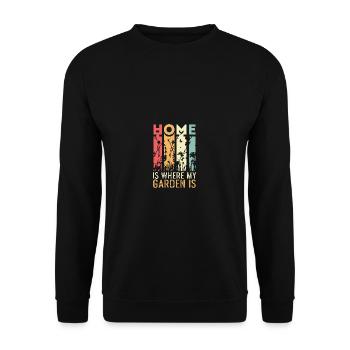 House is Garden Dedicated Mother Gift - Unisex Sweatshirt - black - Front - Alina (178cm) & Michal (187cm)
