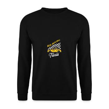 Men drive taxis Hardworking father gift - Unisex Sweatshirt - black - Front - Alina (178cm) & Michal (187cm)