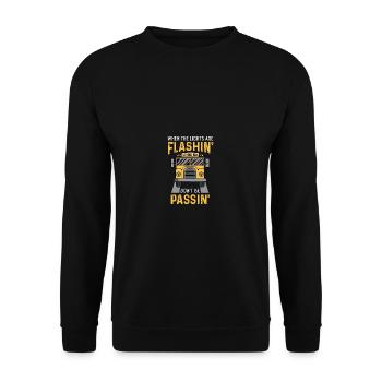 Don't be passsin' BUS Tour Guide Gift - Unisex Sweatshirt - black - Front - Alina (178cm) & Michal (187cm)