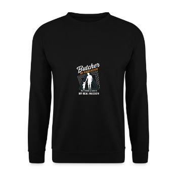Real Passion Loving Father Gift - Unisex Sweatshirt - black - Front - Alina (178cm) & Michal (187cm)