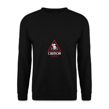 Dj at work music lovers gift - Unisex Sweatshirt - black - Front - Alina (178cm) & Michal (187cm)