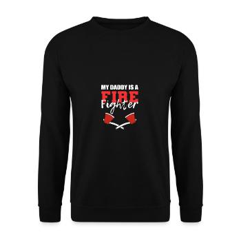 Papa ist Feuerwehrmann. Fleißiger Vater Gift - Unisex Pullover - Schwarz - Vorne - Alina (178cm) & Michal (187cm)
