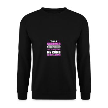 Pas de cadeau de toiletteur d’animaux de compagnie magicien - Sweat-shirt Unisexe - noir - Devant - Alina (178cm) & Michal (187cm)