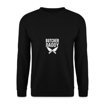 Butcher Daddy Loving Father Gift - Unisex Sweatshirt - black - Front - Alina (178cm) & Michal (187cm)