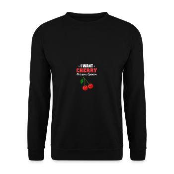 Ich will Kirsche Feinschmecker Geschenk - Unisex Pullover - Schwarz - Vorne - Alina (178cm) & Michal (187cm)