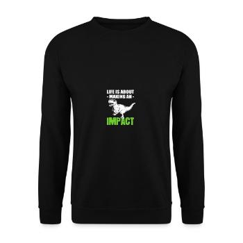Wirkung machen Influencer Geschenk - Unisex Pullover - Schwarz - Vorne - Alina (178cm) & Michal (187cm)