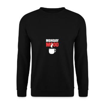 Monday Mood Barista Gift - Unisex Sweatshirt - black - Front - Alina (178cm) & Michal (187cm)