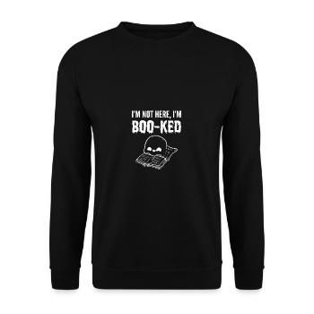 I am from Boo-Keed Bookworm Gift - Unisex Sweatshirt - black - Front - Alina (178cm) & Michal (187cm)