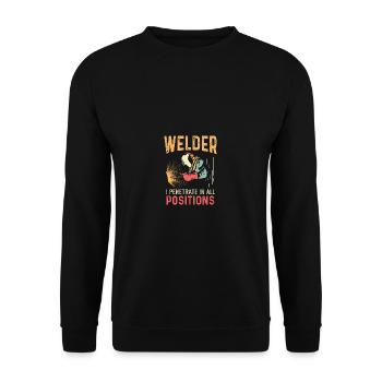 Tous les postes imprègnent travailleur engagé - Sweat-shirt Unisexe - noir - Devant - Alina (178cm) & Michal (187cm)