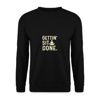 Gettin set up Buddhist gift - Unisex Sweatshirt - black - Front - Alina (178cm) & Michal (187cm)