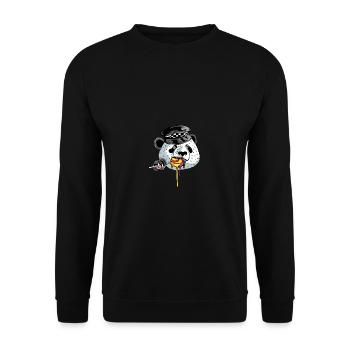 Panda Cop Policeman Poison - Unisex Sweatshirt - black - Front - Alina (178cm) & Michal (187cm)